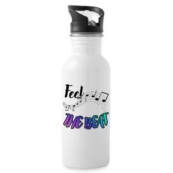 Feel The Beat - Water bottle with straw - white - Right