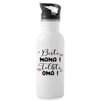 Fête des Mères Mamie - Cœur de Maman - Gourde avec paille intégrée - blanc - Droite