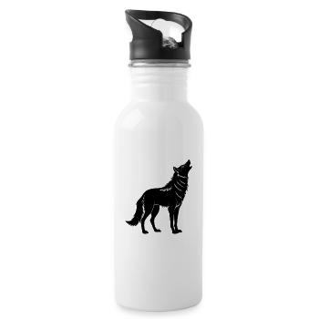 Kojote - Trinkflasche mit integriertem Trinkhalm - Weiß - Rechts