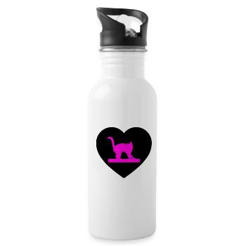 feline - Water bottle with straw - white - Right