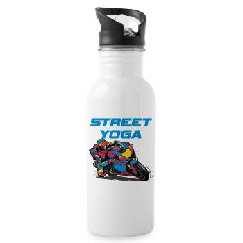 Street Yoga - Motorcycling - Water bottle with straw - white - Right