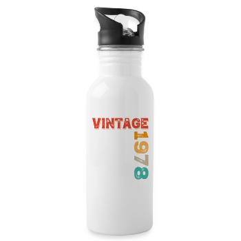 Vintage 1978 - Water bottle with straw - white - Right