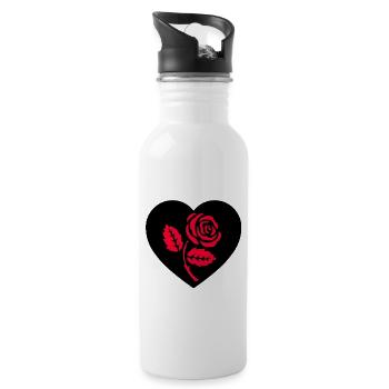 Roses - Gourde avec paille intégrée - blanc - Droite