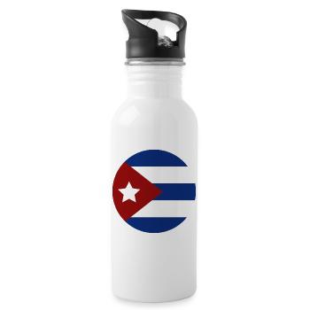 Kuba-Flagge - Trinkflasche mit integriertem Trinkhalm - Weiß - Rechts
