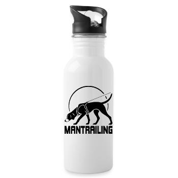 Foxhound Mantrailing Hundesport Hund Wilsigns - Trinkflasche mit integriertem Trinkhalm - Weiß - Rechts