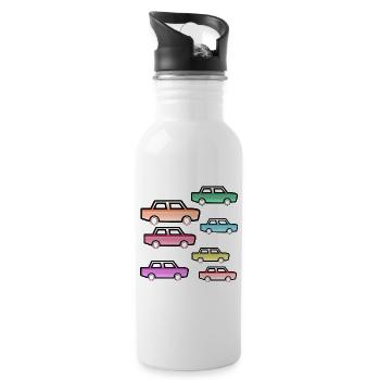 Autos - Trinkflasche mit integriertem Trinkhalm - Weiß - Rechts