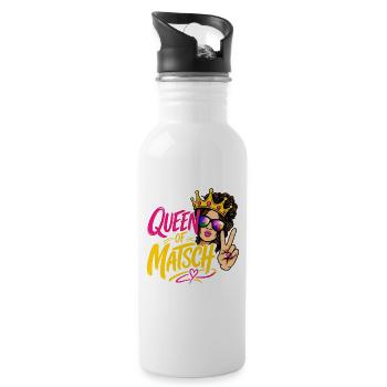 Queen of Matsch - Trinkflasche mit integriertem Trinkhalm - Weiß - Rechts