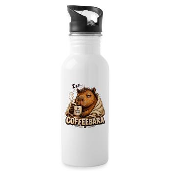CoffeeBara Capybara - Trinkflasche mit integriertem Trinkhalm - Weiß - Rechts