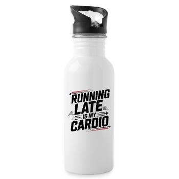 Running late is my cardio - Water bottle with straw - white - Right
