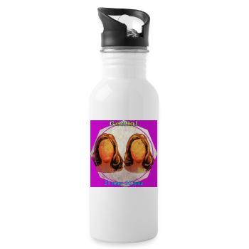 Zwillinge - Trinkflasche mit integriertem Trinkhalm - Weiß - Rechts