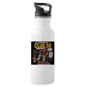 30. Geburtstag  - Trinkflasche mit integriertem Trinkhalm - Weiß - Rechts