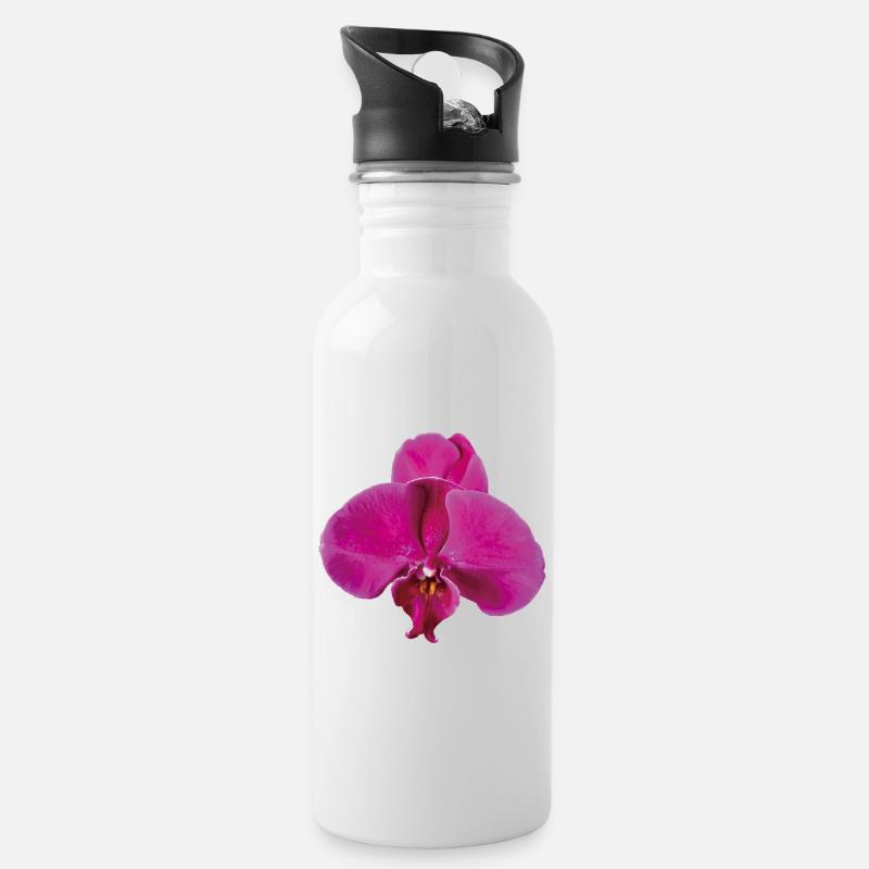 Vivid_Pink_Phalaenopsis_Noth_Orchid_Bloom - Gourde avec paille intégrée - blanc
