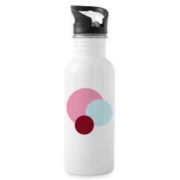 Planets in Pink Universe - Water bottle with straw - white - Right