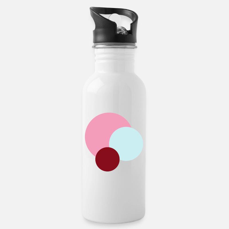 Planeten im Pink-Universum - Trinkflasche mit integriertem Trinkhalm - Weiß