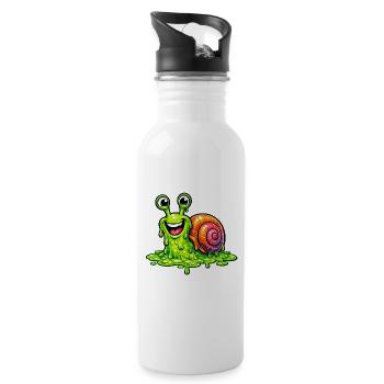 You make me slime - Trinkflasche mit integriertem Trinkhalm - Weiß - Rechts