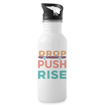 Drop Push Rise Skateboard - Trinkflasche mit integriertem Trinkhalm - Weiß - Rechts