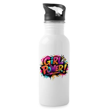 Girl_Power - Water bottle with straw - white - Right