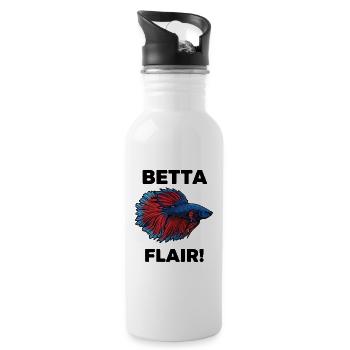 Kampffisch-Betta-Flair-Aquarium - Trinkflasche mit integriertem Trinkhalm - Weiß - Rechts