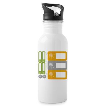 DIY Namensaufkleber Pusteblume - 9 er Set - Trinkflasche mit integriertem Trinkhalm - Weiß - Rechts