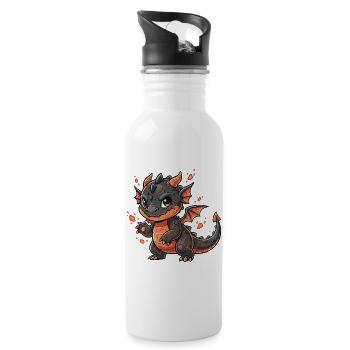 Héroïne câlin du Dragon de Lave - Gourde avec paille intégrée - blanc - Droite