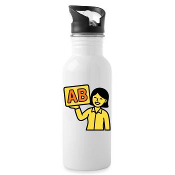 Lehrerin Grundschule ABC Vektor - Trinkflasche mit integriertem Trinkhalm - Weiß - Rechts