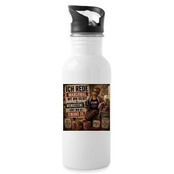 Chaosmanagerin im Dauereinsatz - Trinkflasche mit integriertem Trinkhalm - Weiß - Rechts