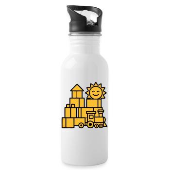 Jouets ferroviaires Blocs de construction - Gourde avec paille intégrée - blanc - Droite