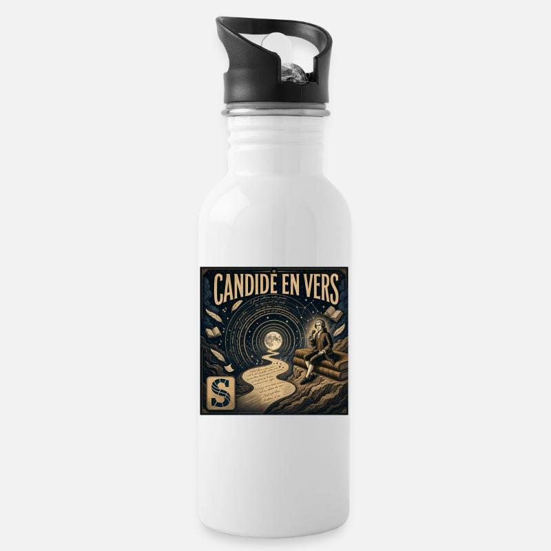 Candide en Vers Conte Lyrique Nocturne - Gourde avec paille intégrée - blanc