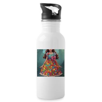 Candy Dress Fantasy Lady - Trinkflasche mit integriertem Trinkhalm - Weiß - Rechts