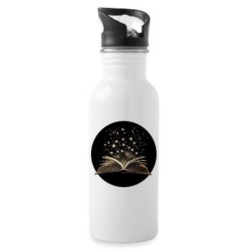 Book with Stars - Water bottle with straw - white - Right