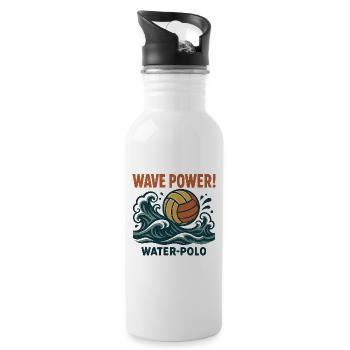 Wave Power Water Polo - Water bottle with straw - white - Right