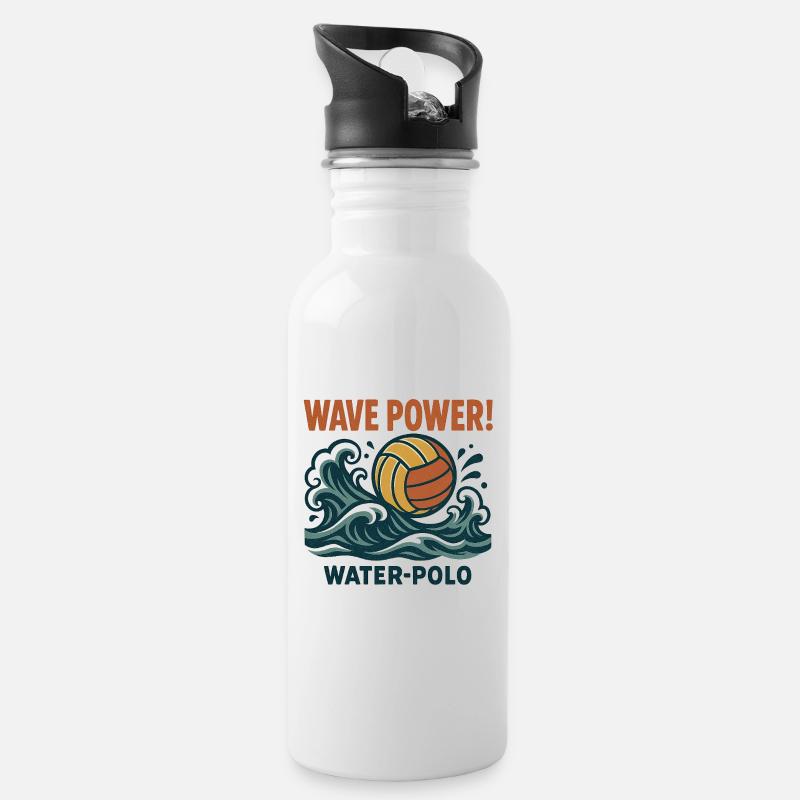 Vague Puissance Water Polo - Gourde avec paille intégrée - blanc