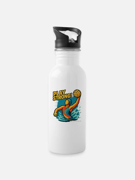 Power Water Polo - Water bottle with straw - white