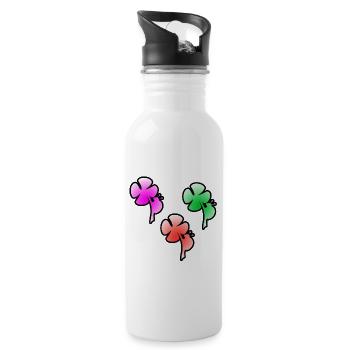 Fleur - Gourde avec paille intégrée - blanc - Droite