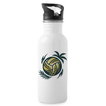Beach Volleyball Wave Sunset Tournament - Water bottle with straw - white - Right