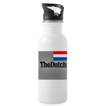 Die niederländische Typografieflagge - Trinkflasche mit integriertem Trinkhalm - Weiß - Rechts