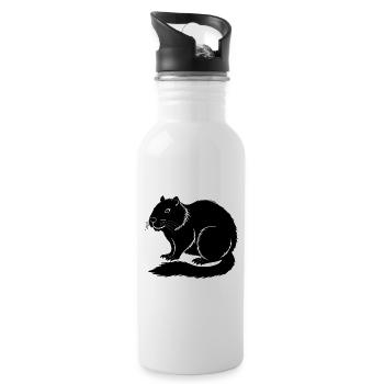 Biberkörper - Trinkflasche mit integriertem Trinkhalm - Weiß - Rechts