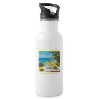 Limonecello am Strand - Trinkflasche mit integriertem Trinkhalm - Weiß - Rechts