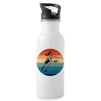Pickleball Game Design for Pickleball Coach Fans - Water bottle with straw - white - Right