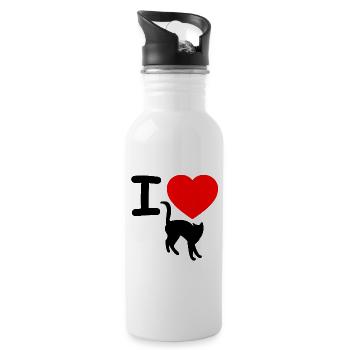 feline - Water bottle with straw - white - Right