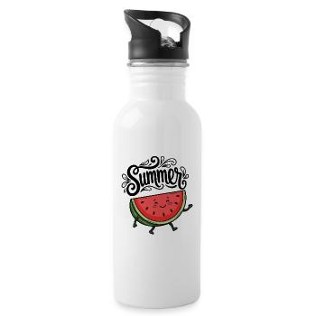 Sommer - Trinkflasche mit integriertem Trinkhalm - Weiß - Rechts