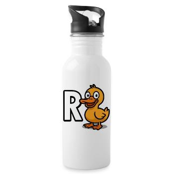 Pension Duck Pension Pension Gift de retraite anticipée - Gourde avec paille intégrée - blanc - Droite