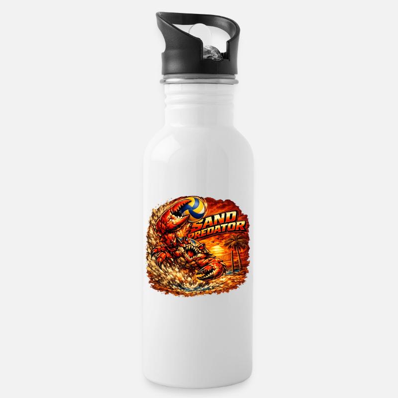Attaque du prédateur de sable - Gourde avec paille intégrée - blanc