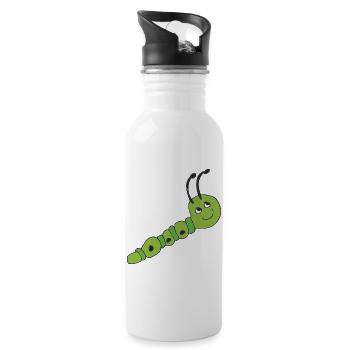 raupe - Trinkflasche mit integriertem Trinkhalm - Weiß - Rechts