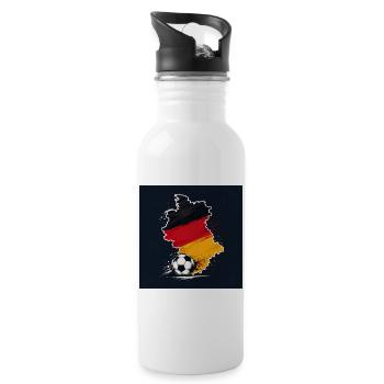 Deutschland Retro Länderkarte Vintage Design - Trinkflasche mit integriertem Trinkhalm - Weiß - Rechts