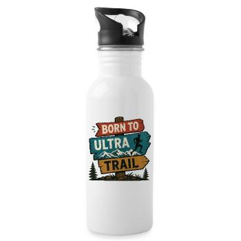 Né pour l’Ultra Trail - Gourde avec paille intégrée - blanc - Droite
