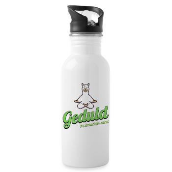 Geduld Alpaka Meditation - Trinkflasche mit integriertem Trinkhalm - Weiß - Rechts