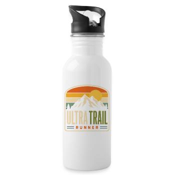 Coucher de soleil de la montagne Ultra Trail Runner - Gourde avec paille intégrée - blanc - Droite
