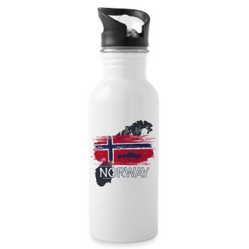 Dream Norway Flag Fish - Water bottle with straw - white - Right