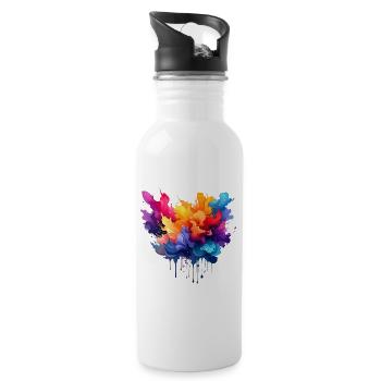 Color explosion color flow - Water bottle with straw - white - Right